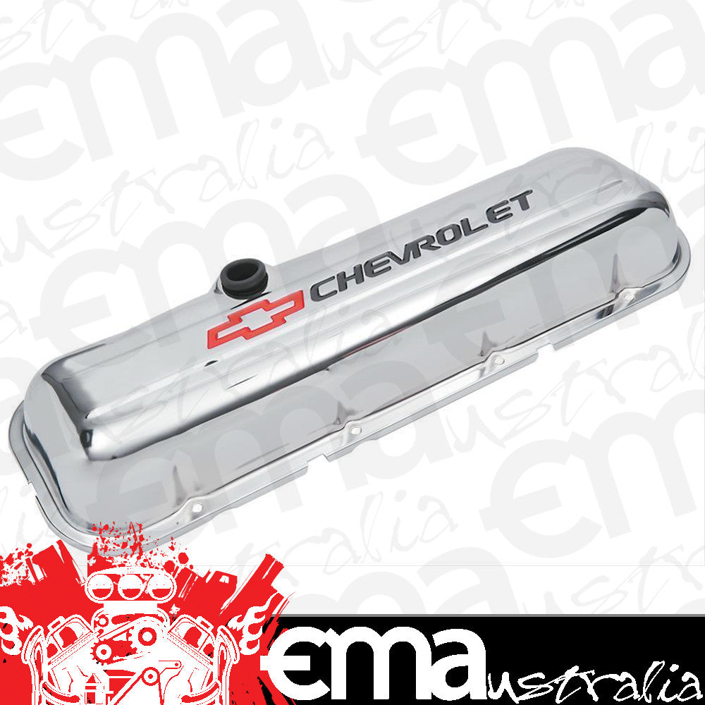 Proform Parts | PR141-812 | Chrome Valve Covers w/ Logo Chev BB 396-454 V8