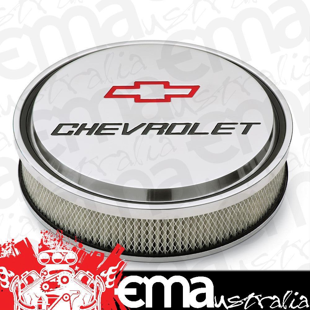 Proform PR141-833 Slant Edge 14" Polished Air Cleaner w/ Chevrolet Logo