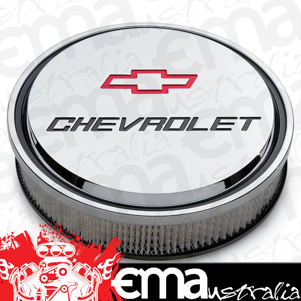 Proform PR141-835 Slant Edge 14" Chrome Air Cleaner w/ Chevrolet Logo
