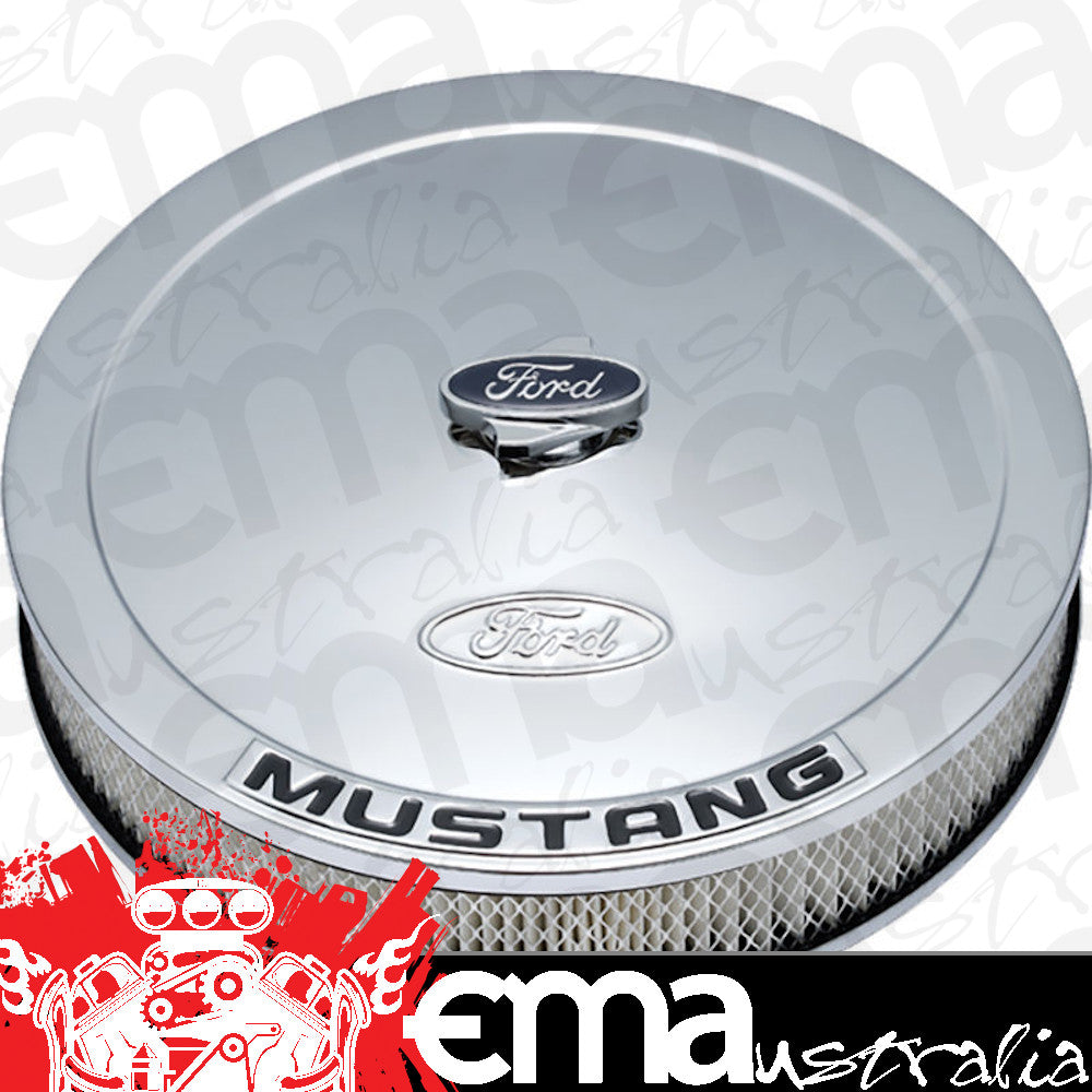 Proform PR302-361 13 x 3.5" Chrome Air Cleaner Recessed Base Ford & Mustang Logo
