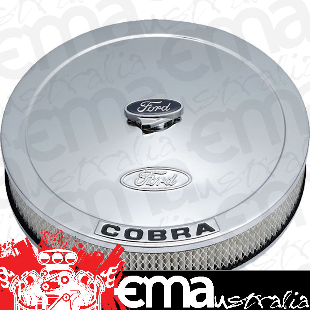 Proform PR302-371 Ford Racing Air Cleaner Chrome w/ Cobra Logo 13" x 2-5/8"