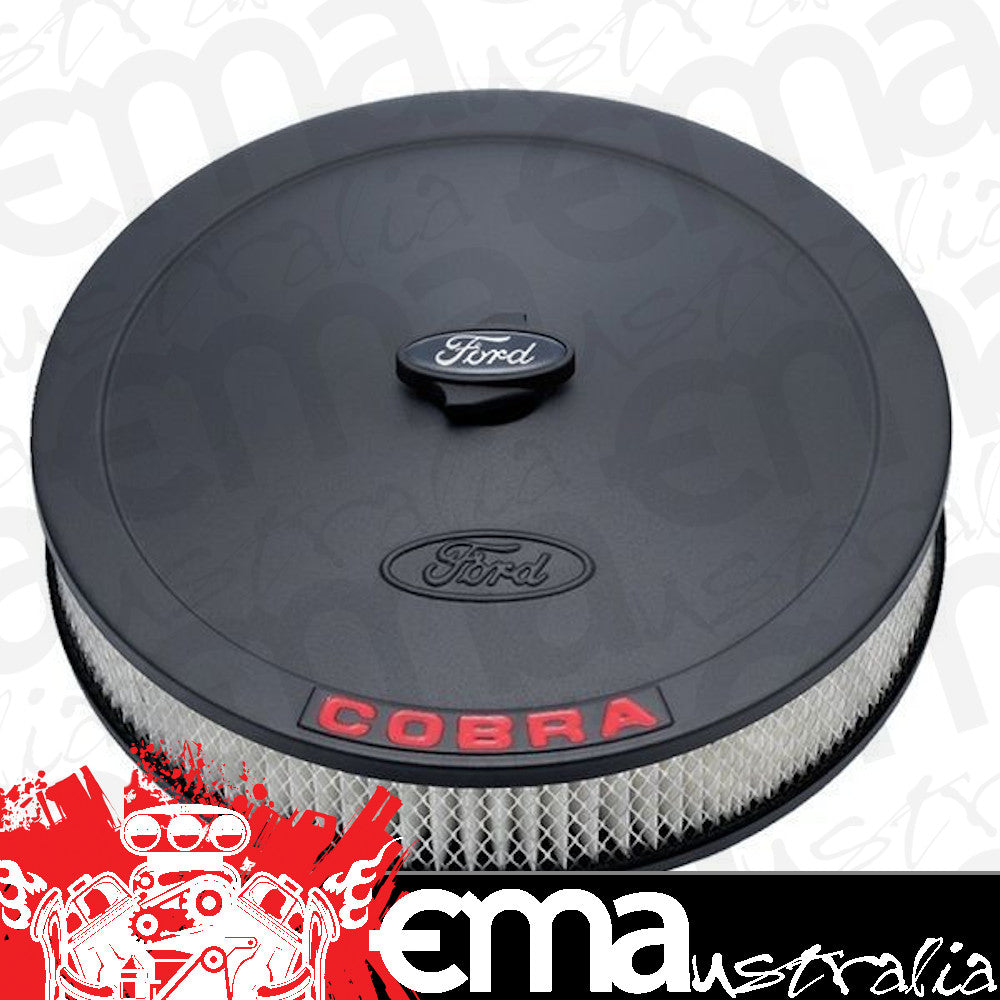 Proform PR302-372 Ford Cobra Air Cleaner Black w/ Red Emblem 13" x 2-5/8"