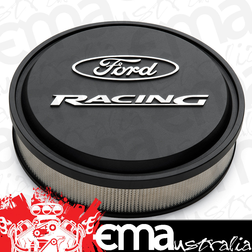Proform PR302-380 Ford Racing Black Slant Edge Air Cleaner Assembly 14" x 3" suit 5-1/8" Neck Carburettors