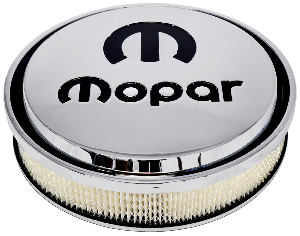 Proform PR440-833 Slant Edge Mopar Air Filter Assembly Polished Finish w/ Black Emblem