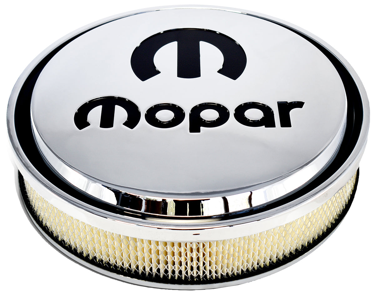 Proform PR440-835 Slant Edge Mopar Air Filter Assembly Chrome Finish w/ Black Emblem