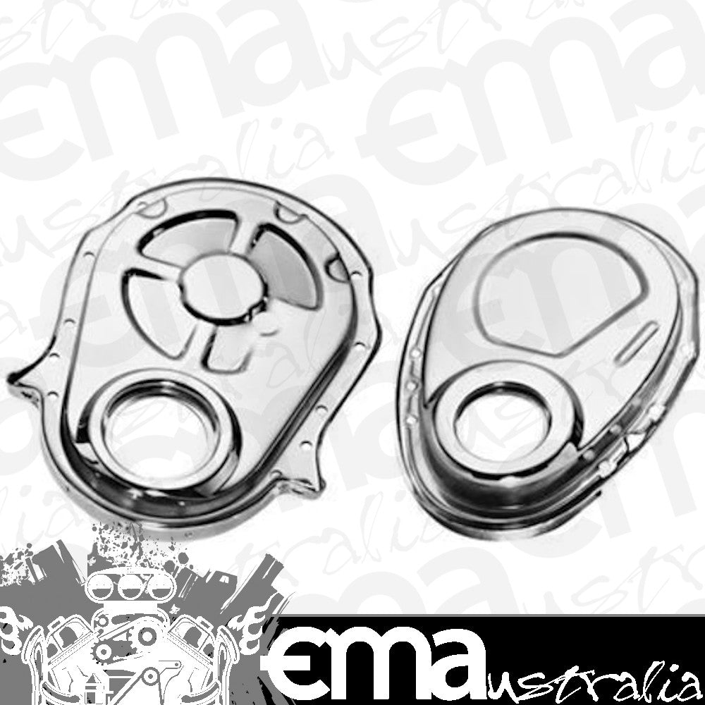 Proform PR66151 Timing Cover 1-Piece Steel Chrome Plated Chevrolet Small Block 10-Bolts (each)