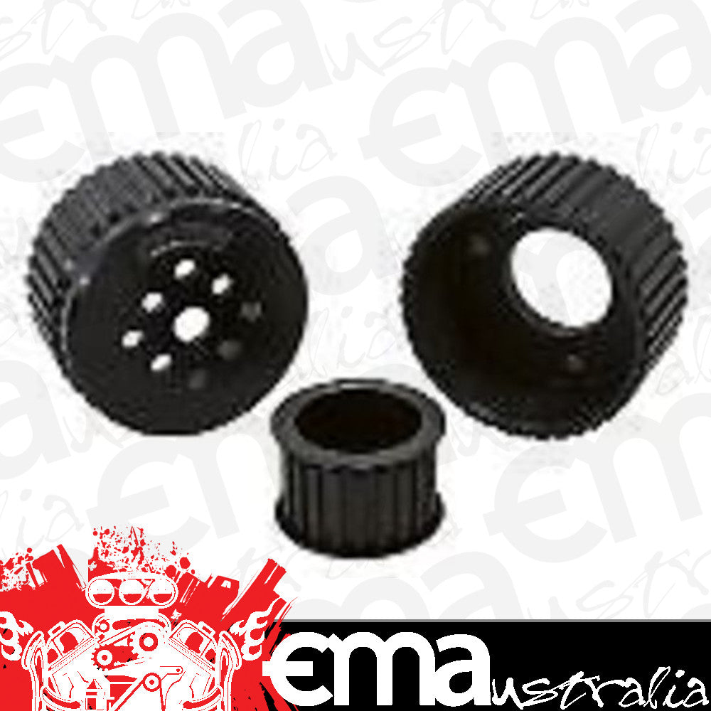 Chevrolet V8 Small & Big Block With Short Water Pump Gilmer Drive Kit Black Chev W/Pump Aeroflow Performance Products AF64-3000BLK