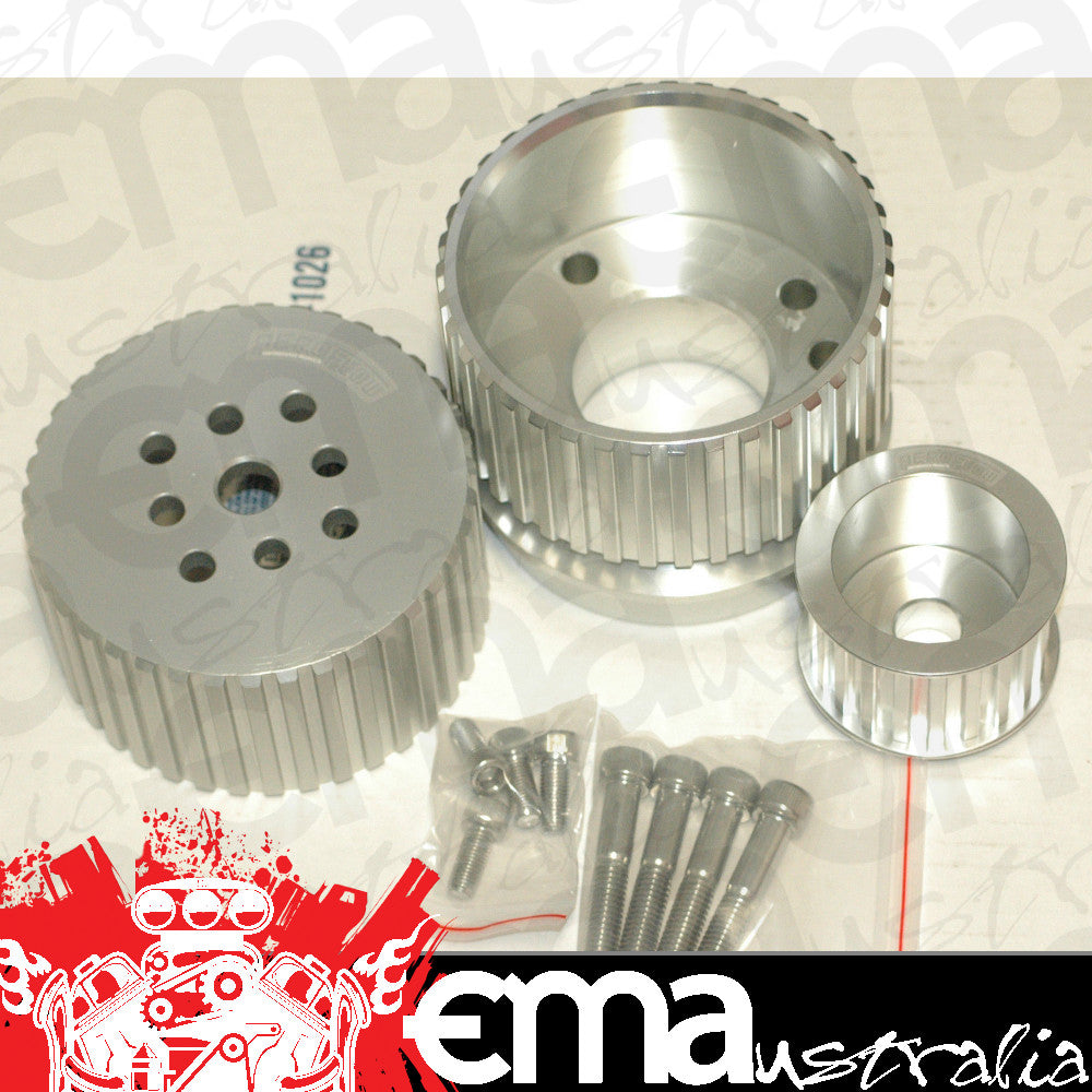 Ford V8 289-351 Windsor & 302-351 Cleveland (3 & 4 Bolt Pattern) Gilmer Drive Kit Silver 289-351W 302-351C Aeroflow Performance Products AF64-3002