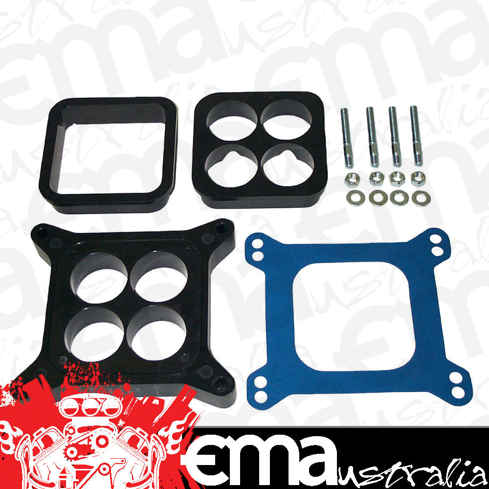Suit 4-barrel square bore carburetor Trackside Carburettor Spacer Kit Inc. Frame 3 Popular Inserts Proform Parts PR67160C