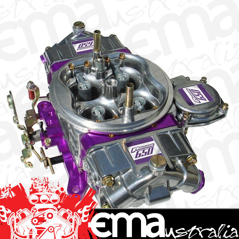 Proform PR67204 650 CFM Vacuum Secondary 4-Barrel Carburettor Billet Base Plate & Metering Block w/ No Choke