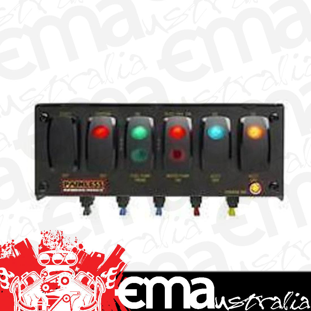 Painless Performance Wiring PW50321 Wiring 6 Contour Rocker Switch Panel Fused Lighted 8.75X3"