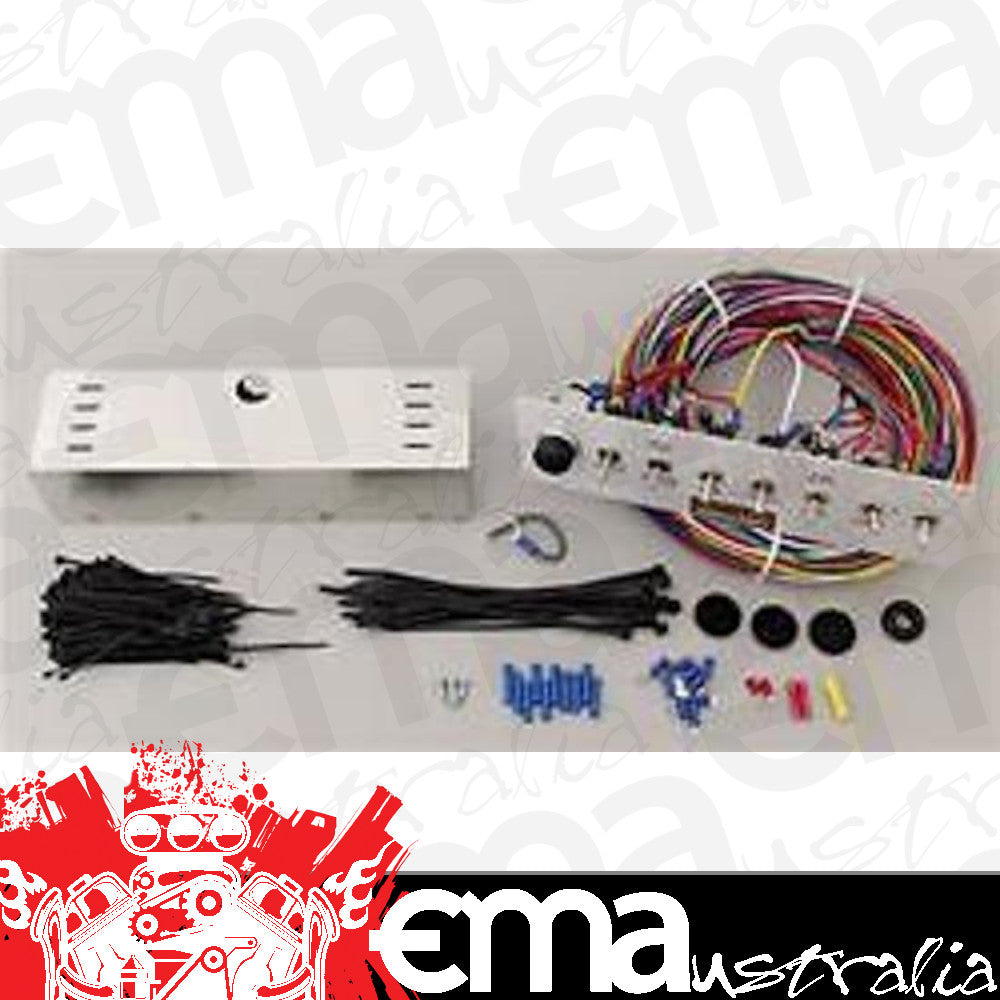 Painless Performance Wiring PW50410 Wiring 8 Rocker Switch Panel Fused Lighted 10.75X3.125"