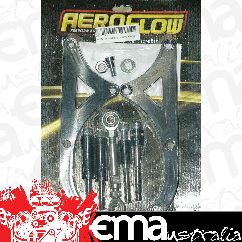 Aeroflow Performance Products AF64-4033BLK Holden V8 Drivers Side Alternabracket Mid Mount Billet Brack