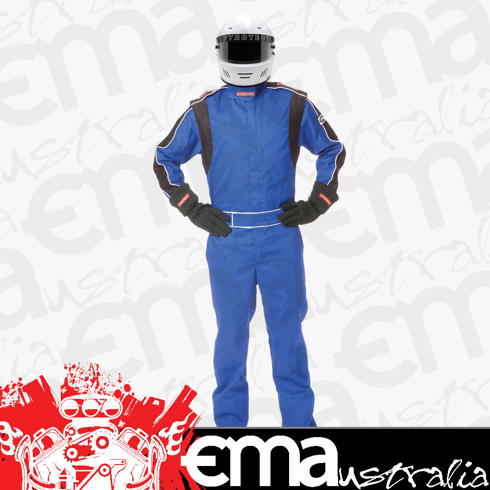 Pyrotect Safety Equipment PY210203 Sportsman Deluxe 1-Piece 2 Layer Racing suit Blue Medium SFI-5