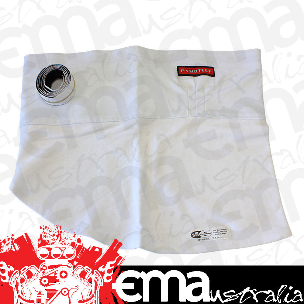 Pyrotect Safety Equipment | PY25050626 | SFI Helmet Skirt White Nomex/Knit w/ VElcro
