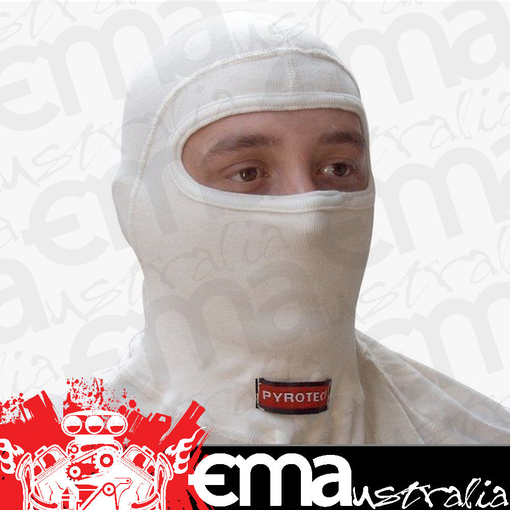 Pyrotect PY432000200 Two Layer SFI Head Sock White Single Eye Hole One Size
