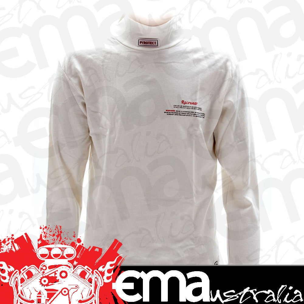 Pyrotect Safety Equipment PY4700200 Inner Wear Turtle Neck Top Medium White SFI ApprOved