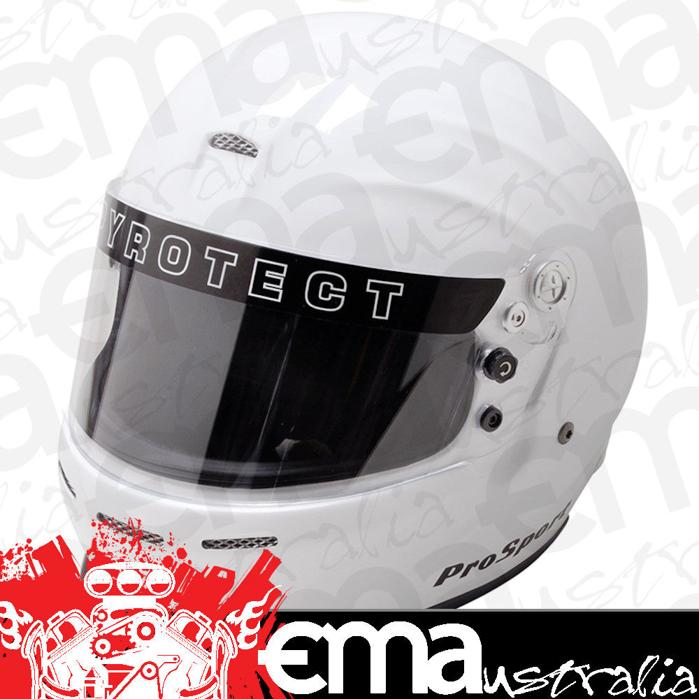 Pyrotect PY8064005 Prosport Full Face Duckbill Helmet Large White w/ Clear SHEIld. Snell Sa2015 Rated