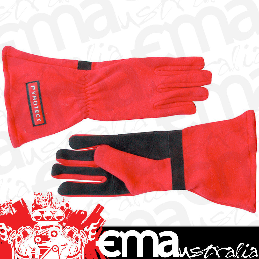 Pyrotect PYG2220000 Two Layer Red Nomex Racing GlOves Medium SFI 3.5/5