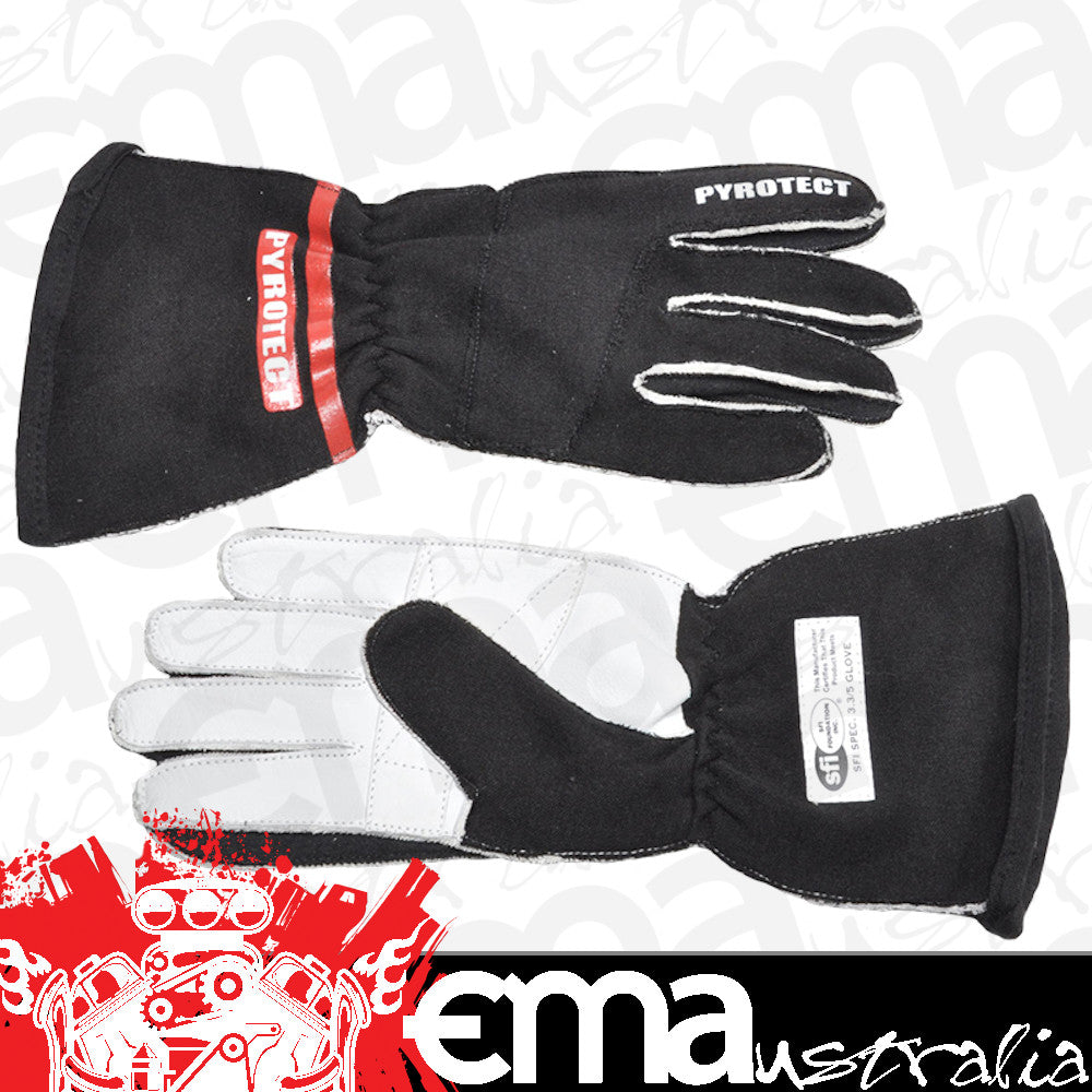 Pyrotect PYG3110 Pro-Series Driving GlOves 2-Layer x-Small Black SFI 3.3/5 Specifications