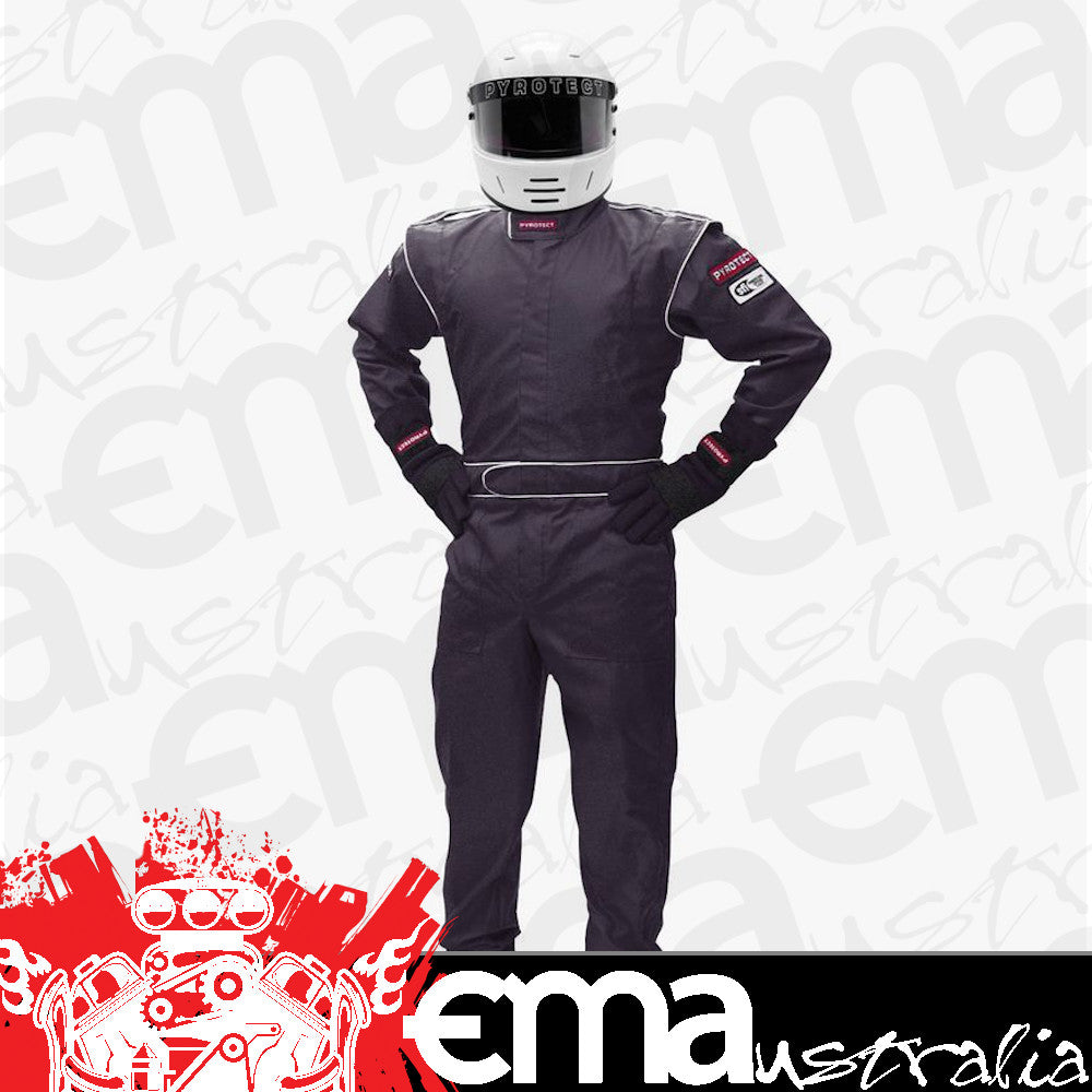 Pyrotect Safety Equipment PYJSDX1201 Junior Dx1 Black 1-Piece Racing suit Medium 8-10 Sf-1 Single