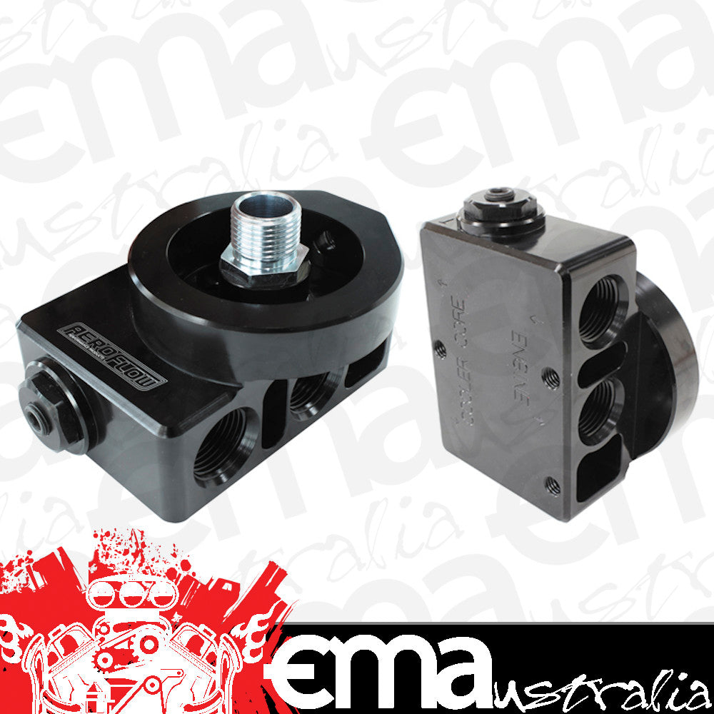 Aeroflow Performance Products AF64-4112 Remote Filter Head & Thermosta-10ORB x4 1/8" Port 71Deg Open