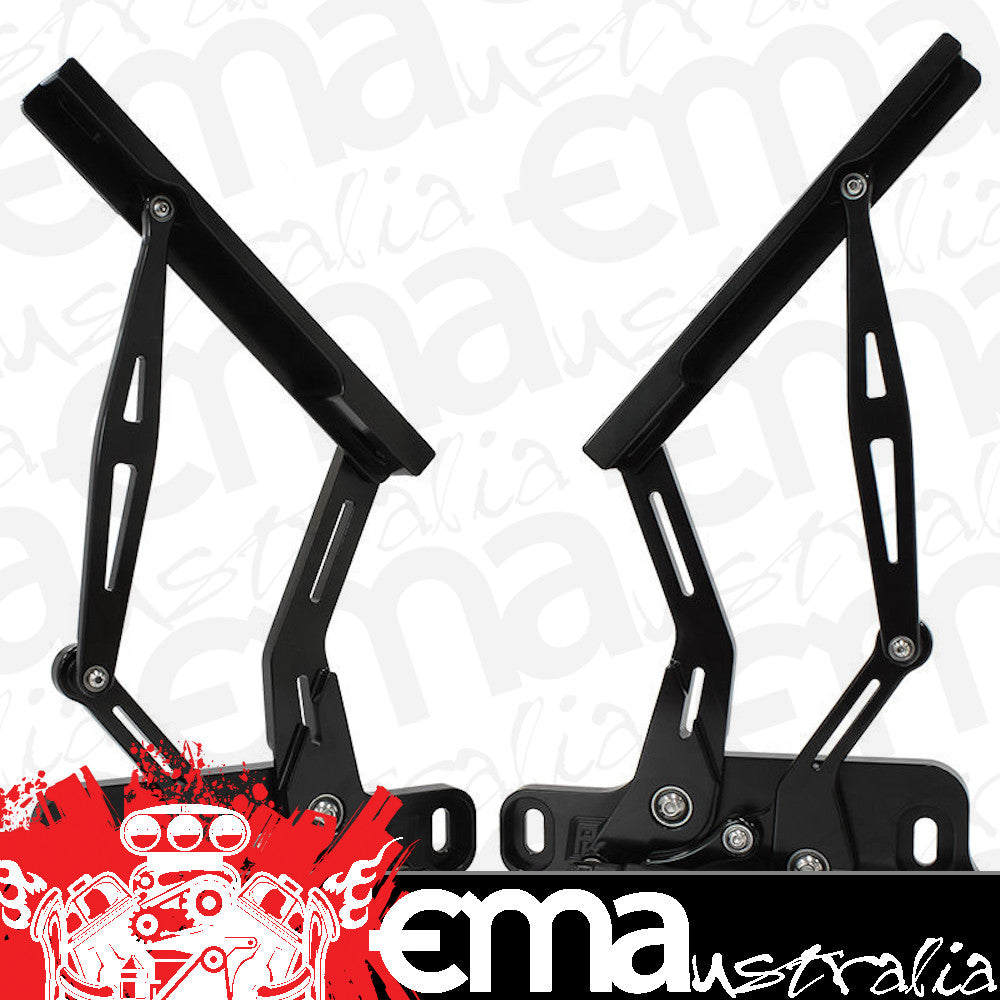 Aeroflow AF64-4122BLK Billet Bonnet Hinge Kit Black Hq-Wb Holden Lh-Uc Torana New