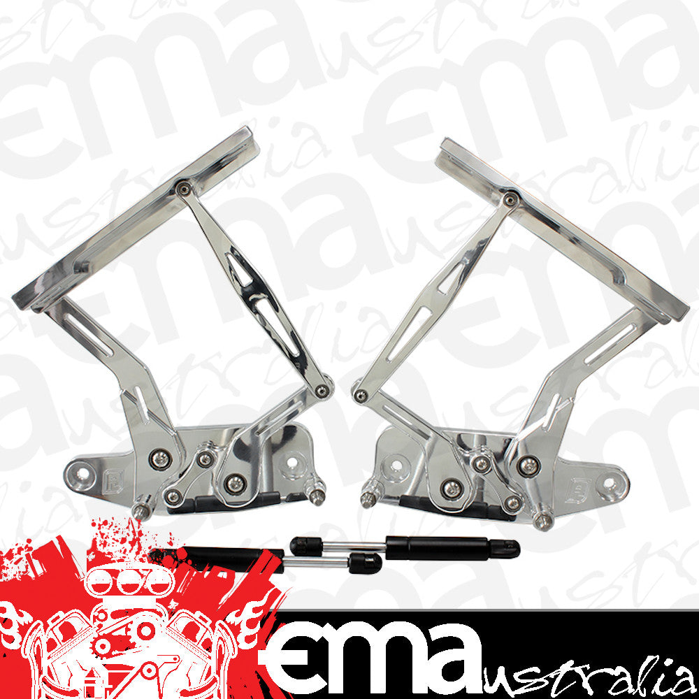 Aeroflow Performance Products AF64-4129 Billet Bonnet Hinge Kit Polishholden Hk - Ht - Hg