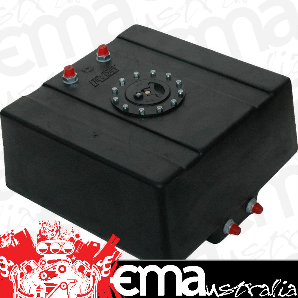 RCI | RCI2080D | 8 Gallon 30L Poly Drag Fuel Cell w/ Foam Black 17"L x 17"W x 8"H -8An