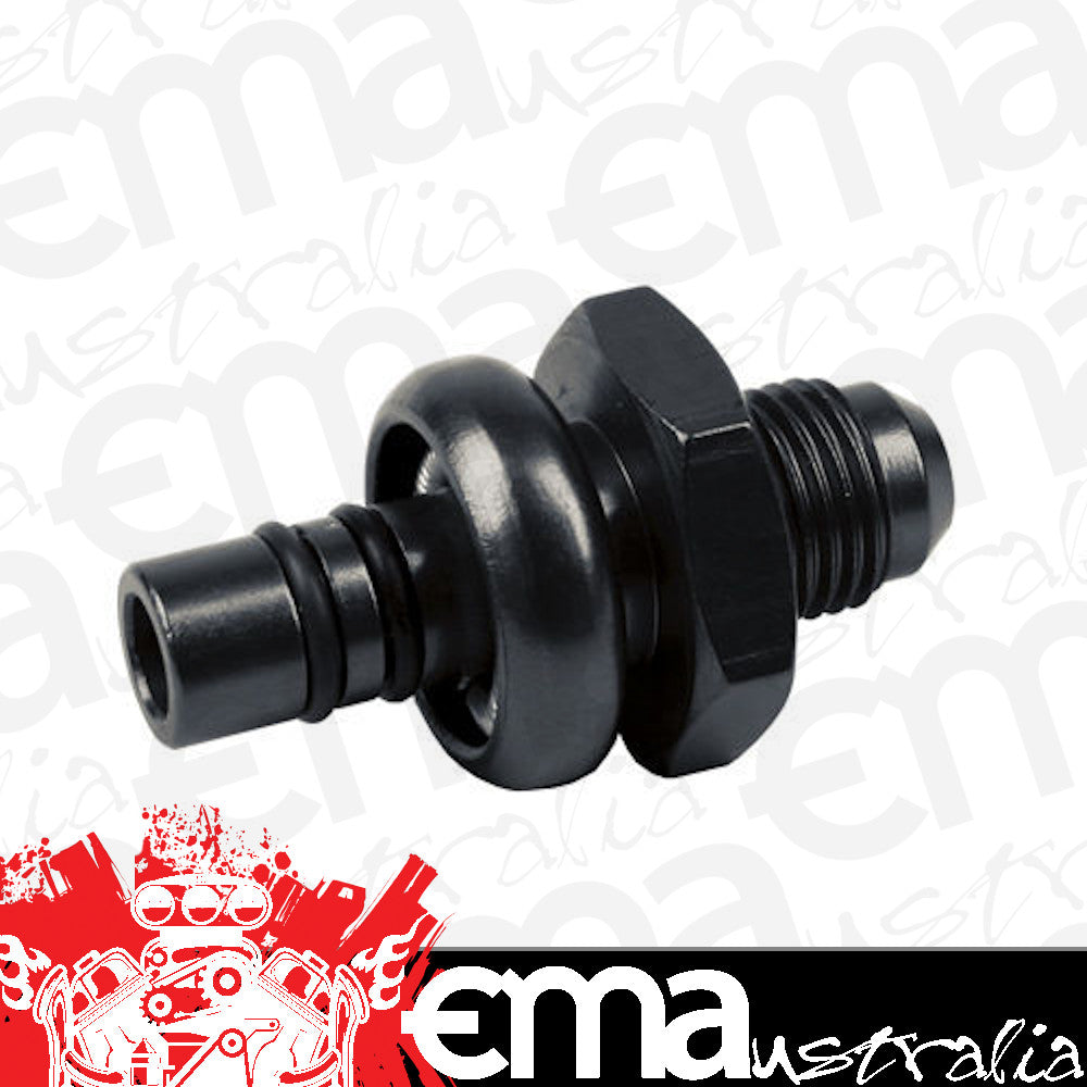 Aeroflow AF64-4356BLK Ford Efi Regulator Adapter -6AN with .435" Shank Black