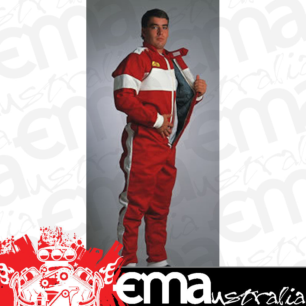 RCI RCI9120B Single Layer 1-Piece Driving suit Medium - Red SFI 3-2A/1 Rated