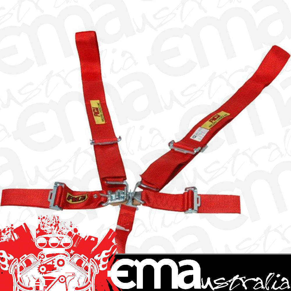 RCI RCI9210B 5 Point 3" Latch Type Racing Harness Red Pull Down Type