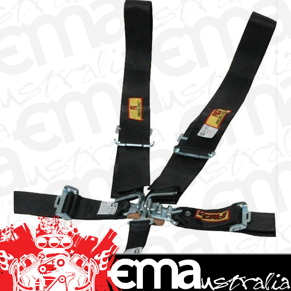 RCI RCI9210D 5 Point 3" Latch Type Racing Harness Black Pull Down SFI 16.1
