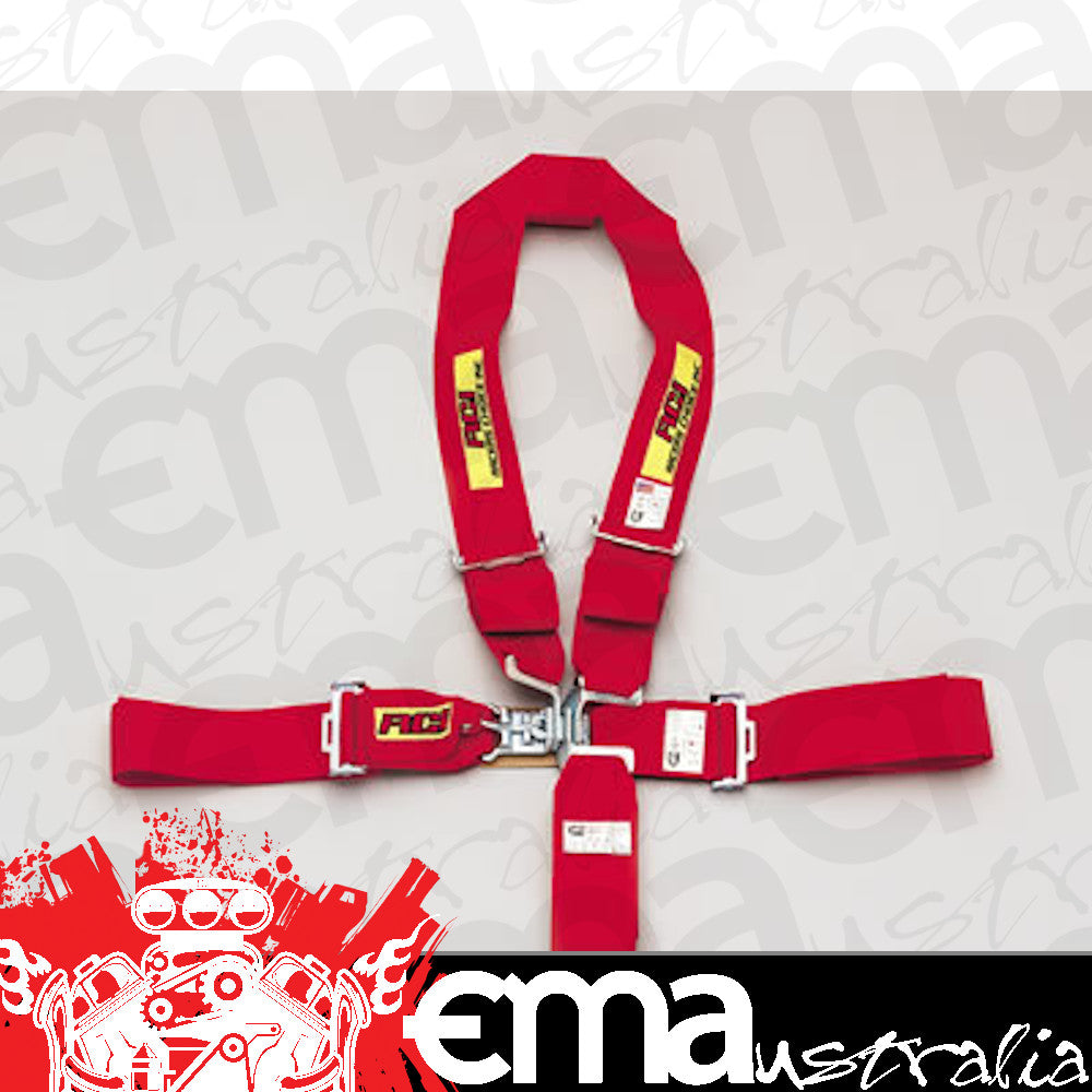 RCI RCI9310B 5 Point Y-Type 3" Latch Type Racing Harness - Red Pull Down Type. SFI 16.1 Rated