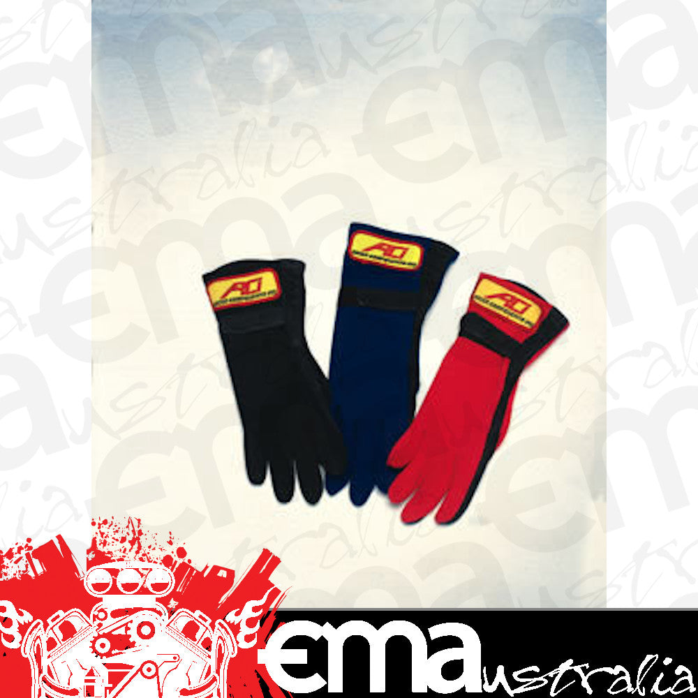 RCI RCI9516D Nomex Single Layer Racing GlOves Small - Black SFI 3-3 Rated