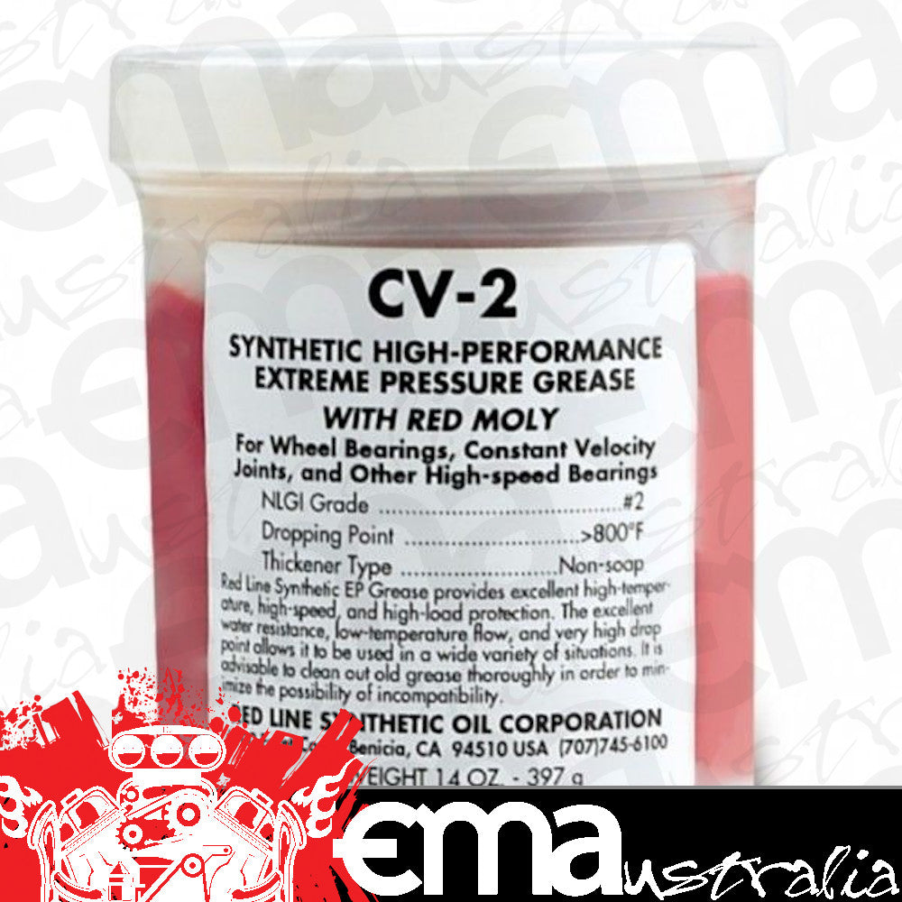 Red Line Oil RED80401 Redline Red Line Synthetic High Performance Cv-2 Grease w/ Moly 397G 14 Oz