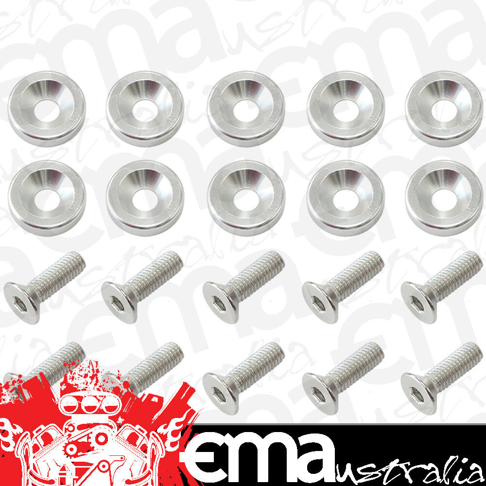 Aeroflow Performance Products AF64-4365S Billet Dress Up / Fender Bolt (10 Pack) M6 x 1.00mm UHL 20mm