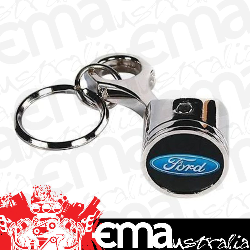 Ford Racing Performance RNDMH1011 Ford Oval Piston & ConRod Key Chain Nickel Plated 1" Dia. 2-1/2" Long