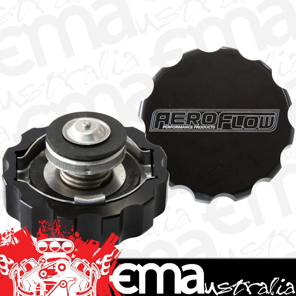 Aeroflow AF64-5042BLK Billet Radiator Cap 42mm .5Bar Complete with Billet Cover