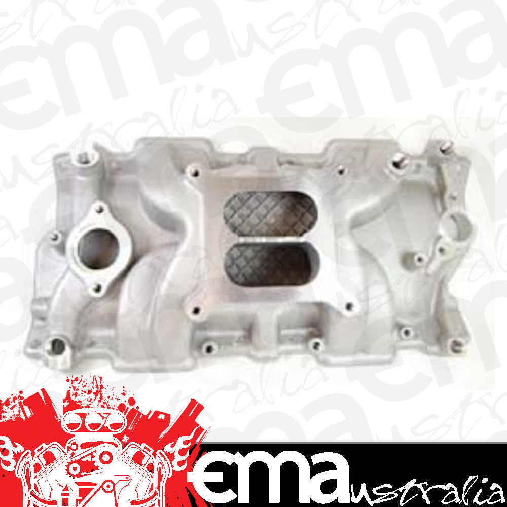 RPC RPCR1106 Chev SB 302-400 '55-'86 Intake Manifold Square Bore Satin Finish