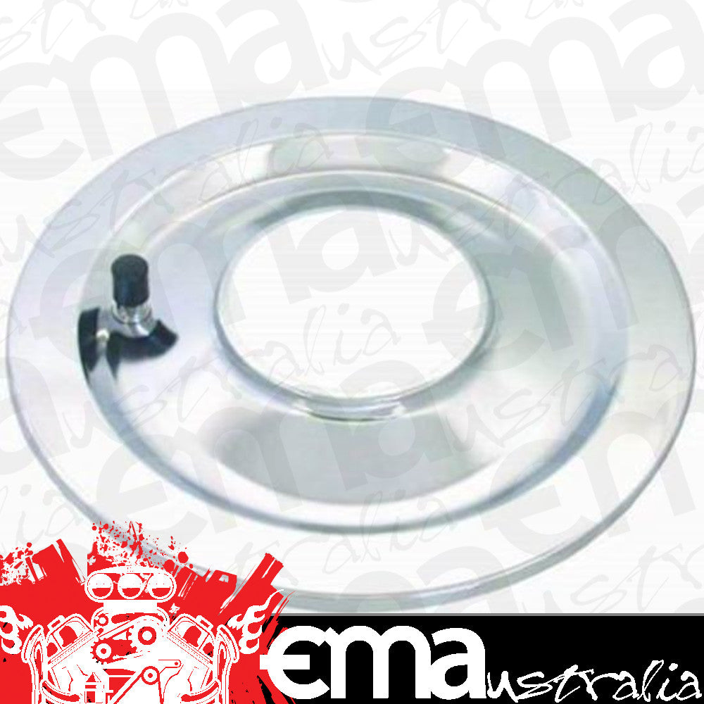 RPC RPCR2148B Round Flat Style Air Cleaner Base 14' Diameter fits 5.125' Carburettor Neck Chrome Plated Steel