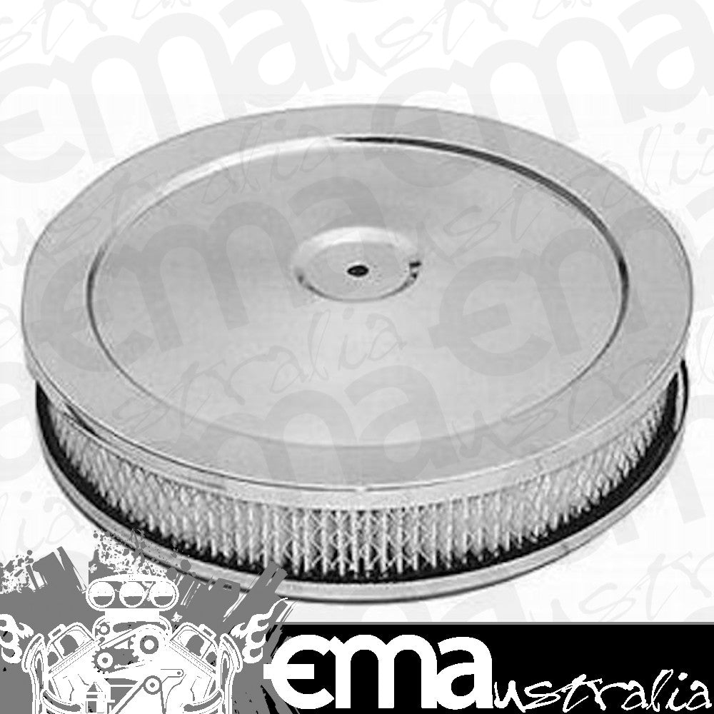 RPC RPCR2282 10" x 2" Chrome Steel Muscle Car Style Air Cleaner Raised Base