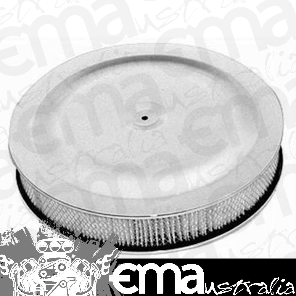 RPC RPCR2382 Round Race Car Style Air Cleaner Set 14' x 3' fits Single Quad Carburettors Chrome Plated Steel Top