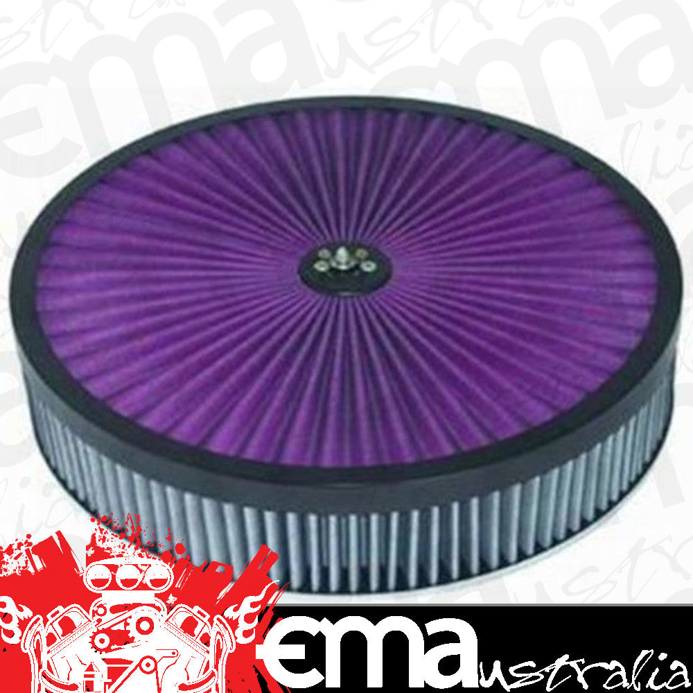 RPC RPCR2409x Round Super Flow Air Cleaner Set 14' x 4' Black Coated Aluminum Trimmed Top Recessed Chrome Plated Steel Base
