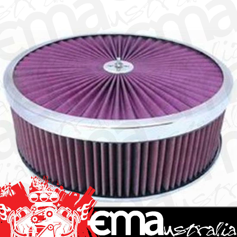 RPC RPCR2442x Round Super Flow Air Cleaner Set 4' x 4' Chrome Plated Aluminum Trimmed Top Dominator Chrome Plated Steel Base