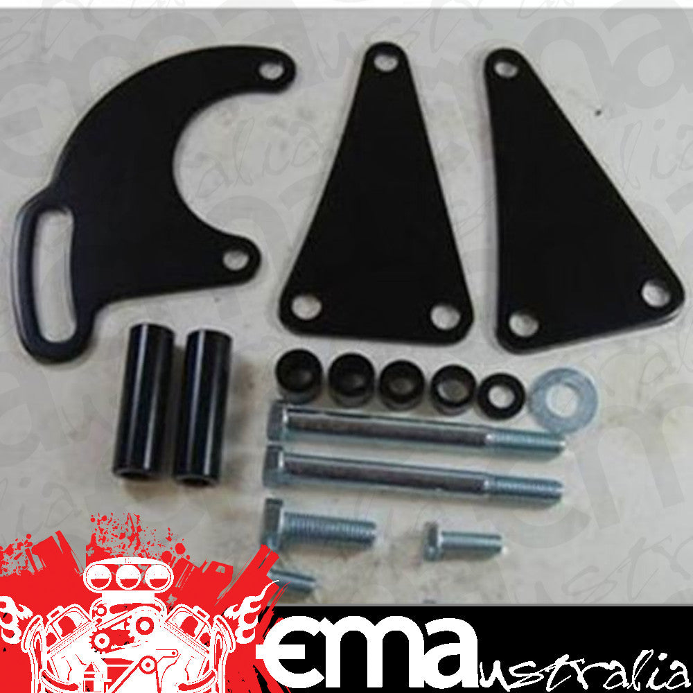 RPC RPCR3833 Saginaw Power Steering Bracket Big Block Chevrolet Long Water Pump Incl Hardware Black