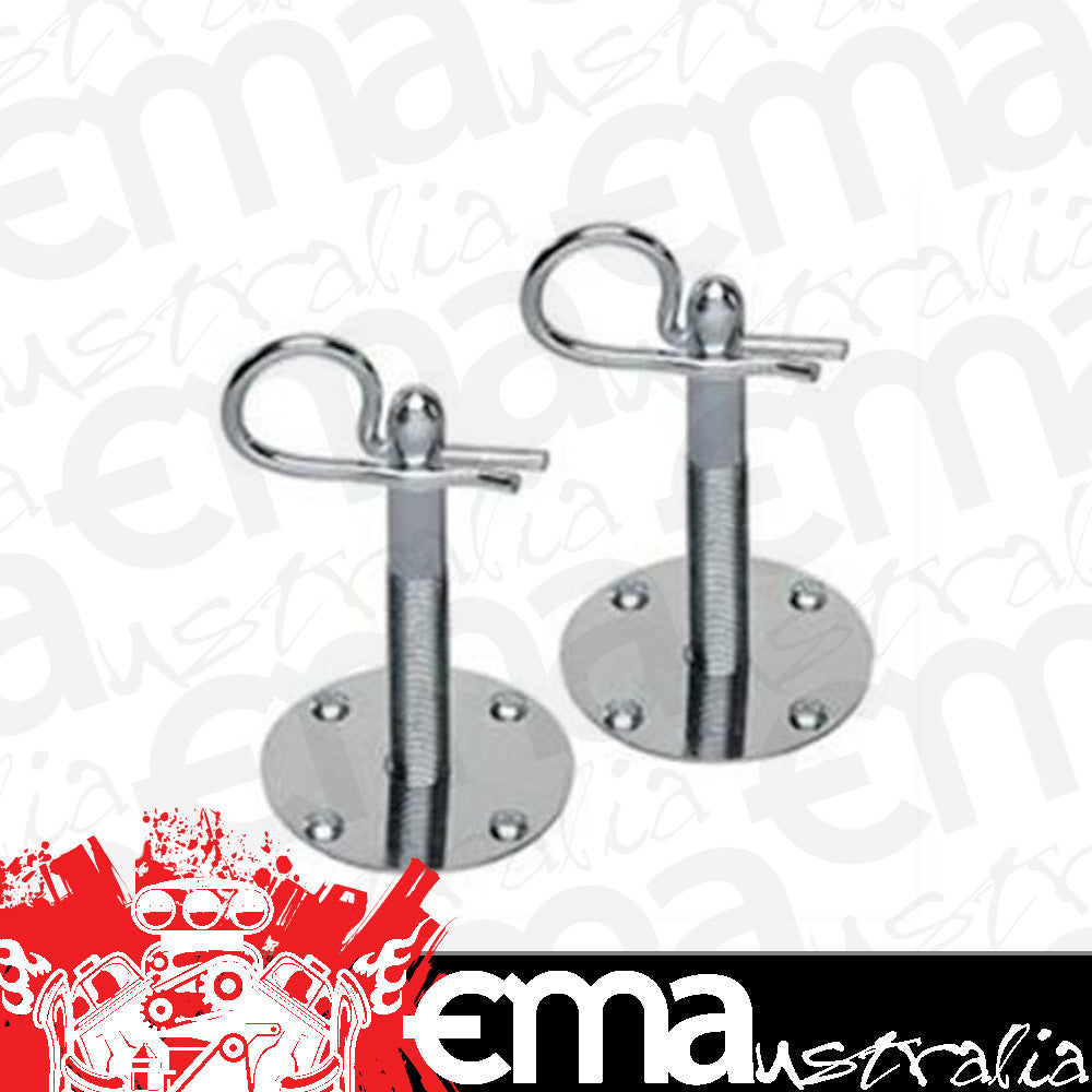 RPC RPCR4094 Hood Pin Kit w/ Hair Pins - Chrome