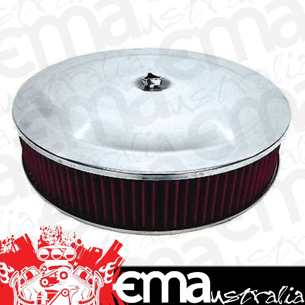 Racing Power Company (RPC) RPCR5284 RPC 14" x 3" Alloy Air Cleaner Clear Anodised fits 5-1/8" Neck