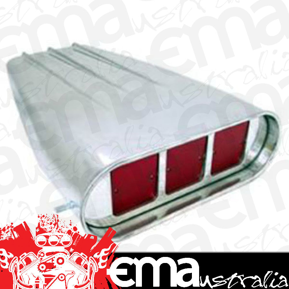 RPC RPCR5350 Finned Aluminium Street Scoop w/ Square Butterflies Polished suit Dual Carburettors