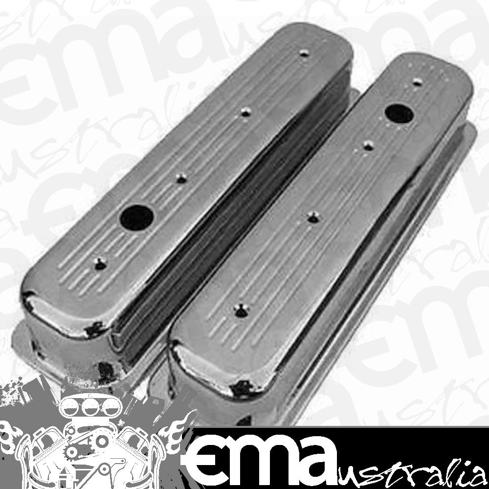 Chev Small Block Vortec With Centre Bolt 305-350 C.I.D. 1987-97 RPC Ball Milled Alloy Valve Covers SB Chrome Racing Power Company (RPC) RPCR6047C
